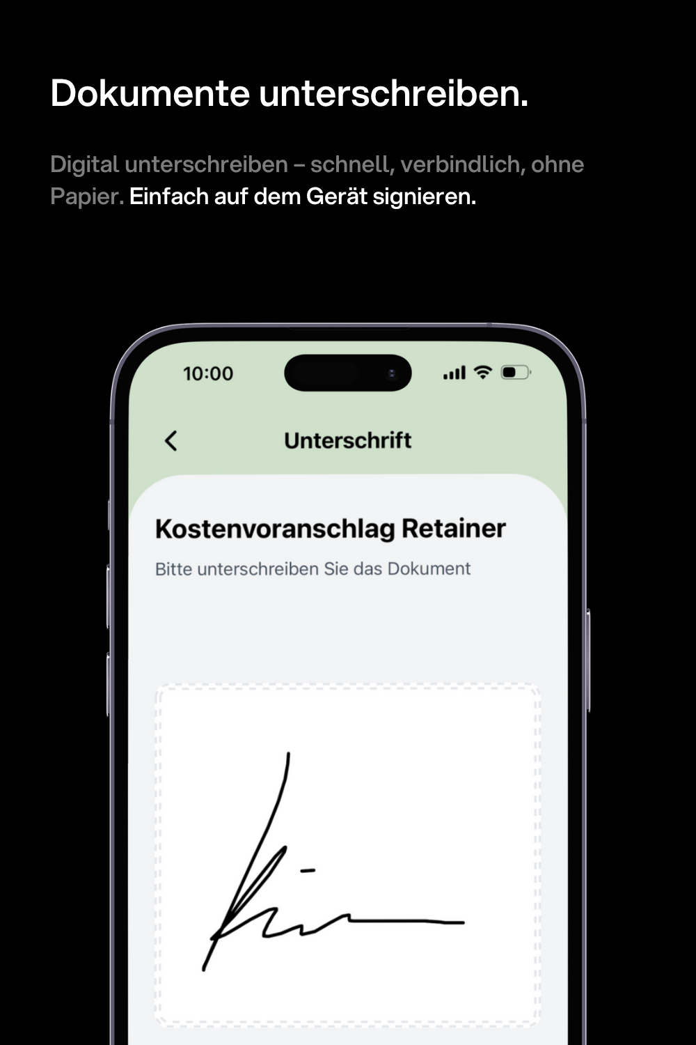 kaya Patienten-App - Dokumente unterschreiben